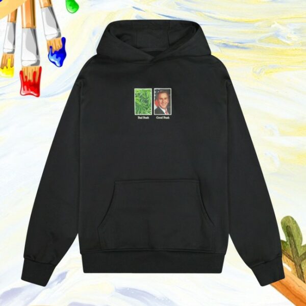Qilon Store Merch Good Bush Bad Bush In Black Hoodie