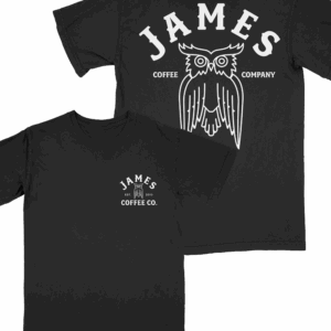 James Coffee Co Store Merch James Arch Logo Shop Black T-Shirt