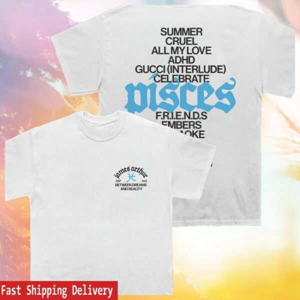 James Arthur Store Merch Pisces Tracklist Tee