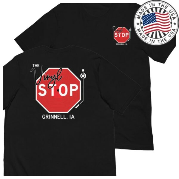 The Vinyl Stop Store Merch Bella Canvas Shop Black Tee