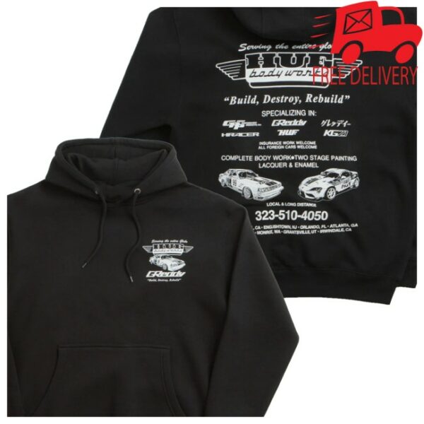 Flatspot Store Merch Huf X Greddy Body Works Hoodie
