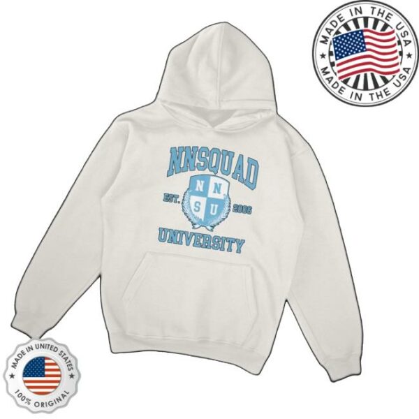 Nnsquad Store Merch Nnsquad University White Hoodie