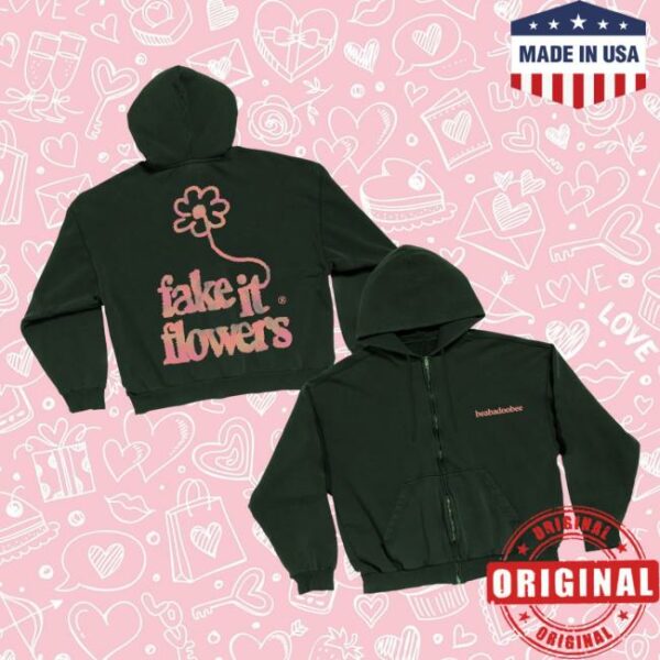 Beabadoobee Merch Store Fake It Flowers Zip Hoodie