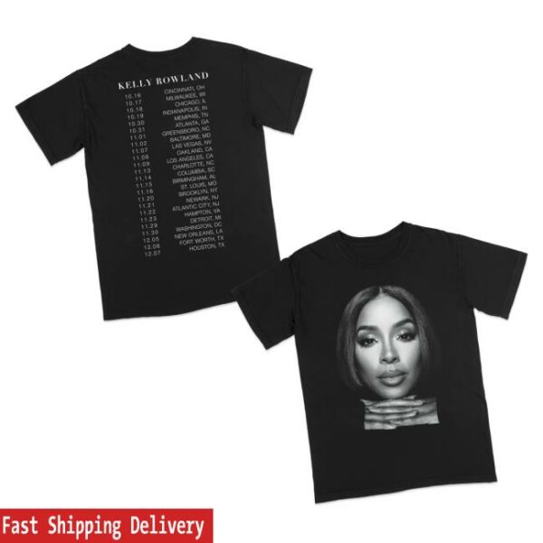 Kelly Rowland Merch Store Photo Tour Tee Black And White