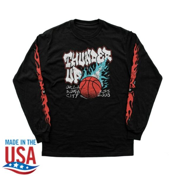 Oklahoma Shirt Company Store Merch Thunder Ball Z Black Long Sleeves
