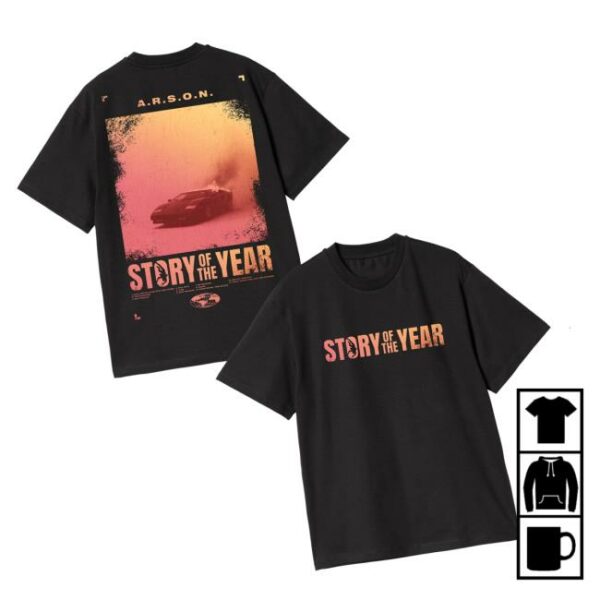 Story Of The Year Store Merch A.R.S.O.N. Album Black Tee