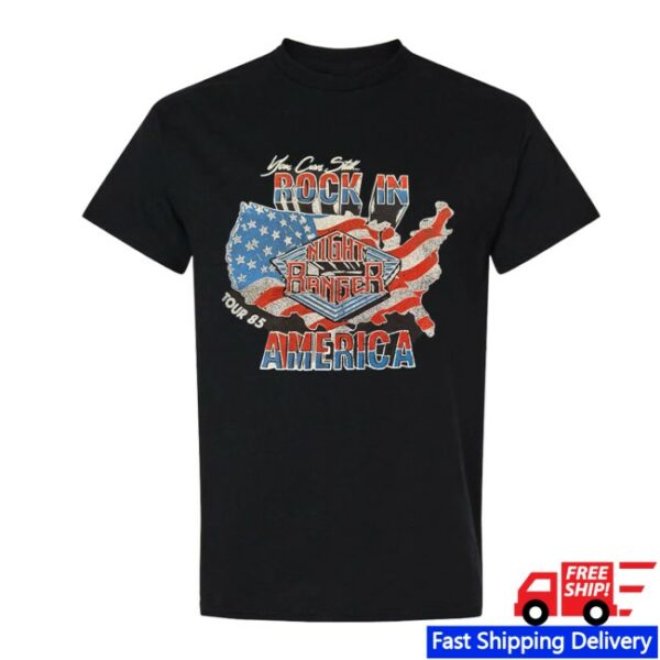 Night Ranger Store Merch Usa Rock In America Mens Black Tee