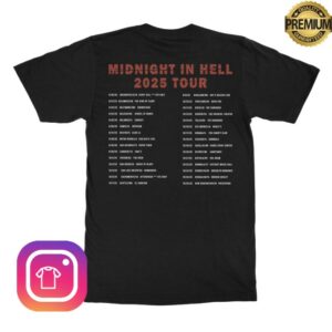 Indiemerchstore Merch Six Feet Under Midnight In Hell 2025 Tour T-Shirt