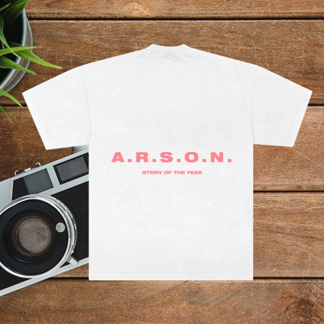 Story Of The Year Store Merch A.R.S.O.N. Album White Tee Story Of The Year Store Merch A.R.S.O.N. Album White Tee