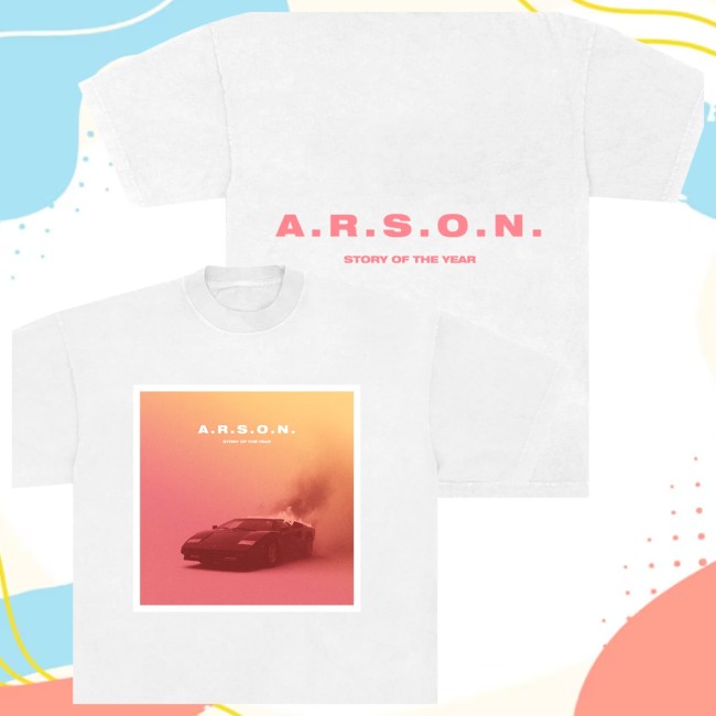 Story Of The Year Store Merch A.R.S.O.N. Album White Tee Story Of The Year Store Merch A.R.S.O.N. Album White Tee