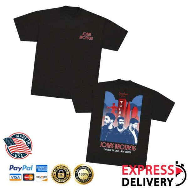 Jonas Brothers Shop Merch Greetings From Your Hometown Tulsa Ok Tee