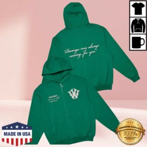 Underground Clothing Store Merch Revenge Quote Zip Green Hoodie