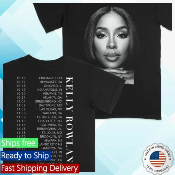 Kelly Rowland Store Merch Photo Tour Black & White Tee