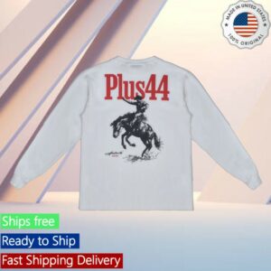 Plus44 Store Merch Saddle Up Long Sleeve White Tee