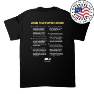 Aclu Store Merch Know Your Rights Protest Black Tee