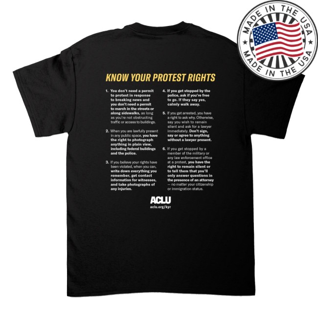 Aclu Store Merch Know Your Rights Protest Black Tee Aclu Store Merch Know Your Rights Protest Black Tee