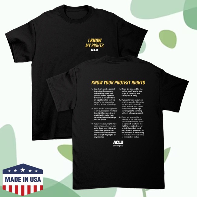 Aclu Store Merch Know Your Rights Protest Black Tee Aclu Store Merch Know Your Rights Protest Black Tee