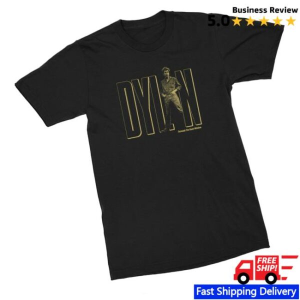 Bob Dylan Store Merch Dylan Through The Open Window Black T-Shirt