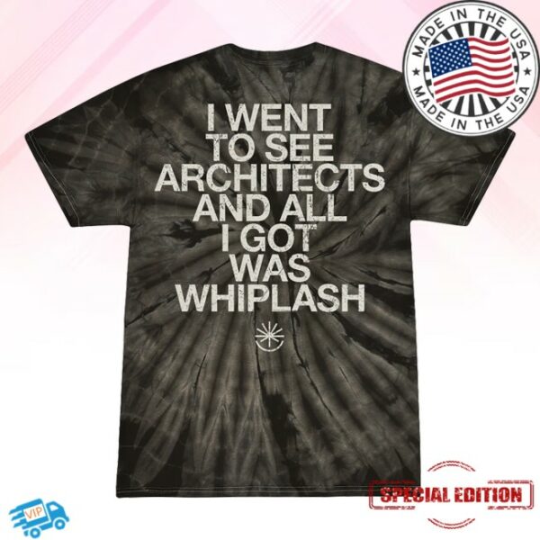 Architects Store Merch All I Got Was Whiplash Crystal Tie Dye Black T-Shirt