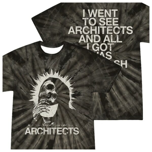 Architects Store Merch All I Got Was Whiplash Crystal Tie Dye Black T-Shirt