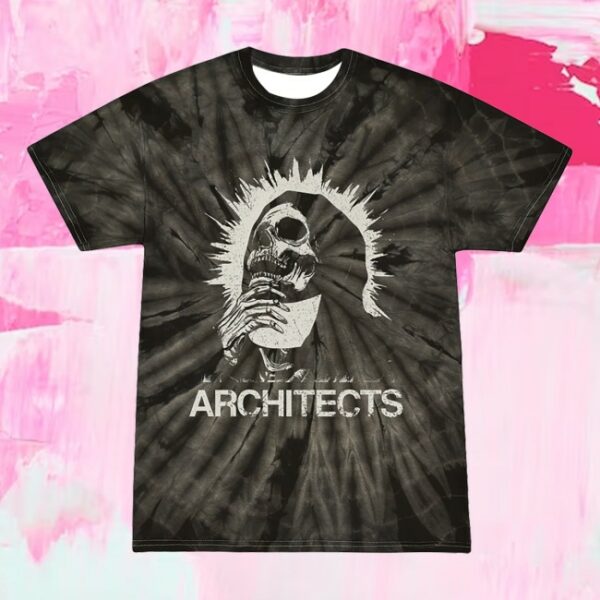 Architects Store Merch All I Got Was Whiplash Crystal Tie Dye Black T-Shirt