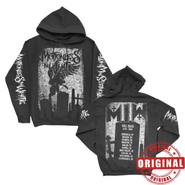 Motionless In White Store Merch Fall 2025 Tour Dates Black T-Shirt