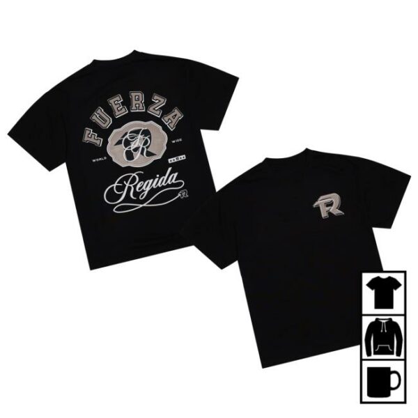 Fuerza Regida Merch Store College Black Ss Tee