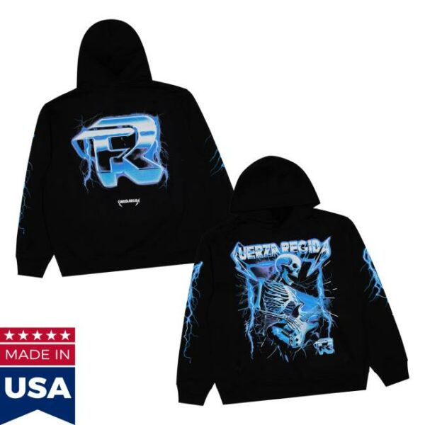 Fuerza Regida Merch Store Rocker Hoodie Black