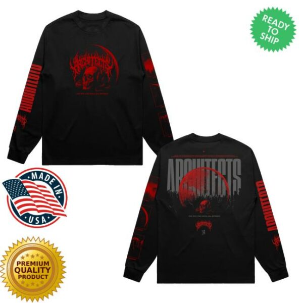 Architect Official Store Merch Moon Skull Black Longsleeve T-Shirt