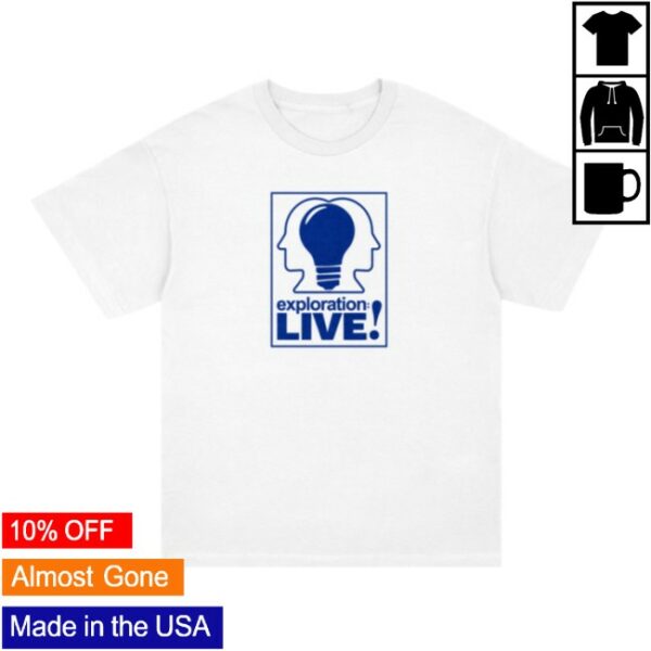 Explorationlive Store Merch Logo White Tee