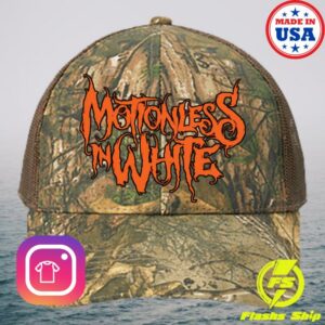 Motionless In White Official Store Merch Orange Logo Camo Hat Real Tree