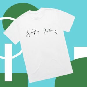 Simply Red Store Merch Handwritten Logo White T-Shirt
