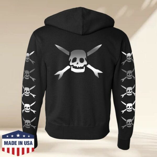 Pirates Press Records Store Merch Teenage Bottlerocket – Silver Logo – Black – Zipper Hoodie