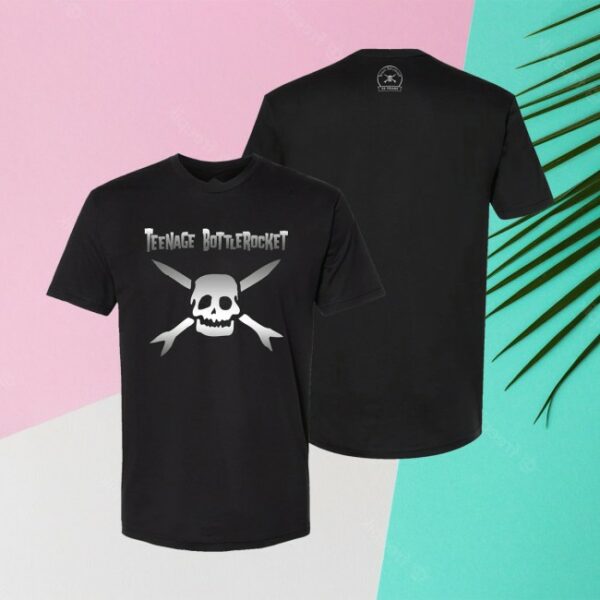 Pirates Press Records Store Merch Teenage Bottlerocket – Silver Logo – Black – T-Shirt