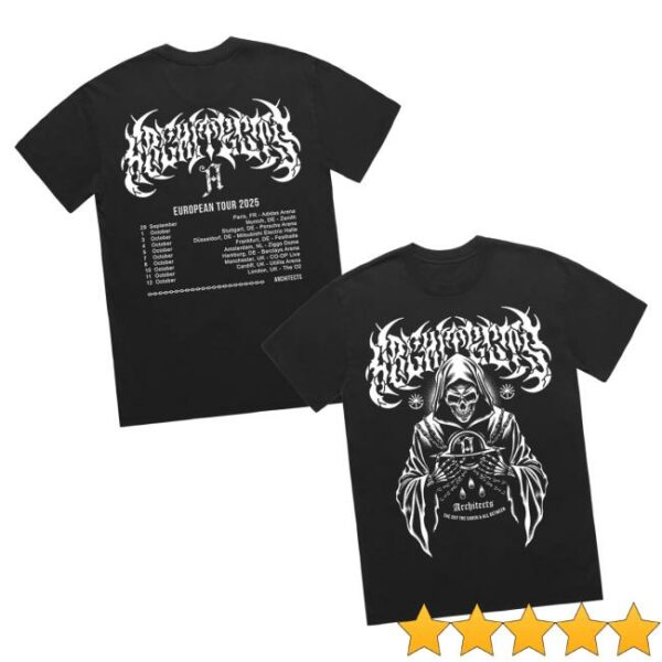 Architect Official Merch Store Hands Of The Reaper Eu Uk Autumn Tour Black T-Shirt