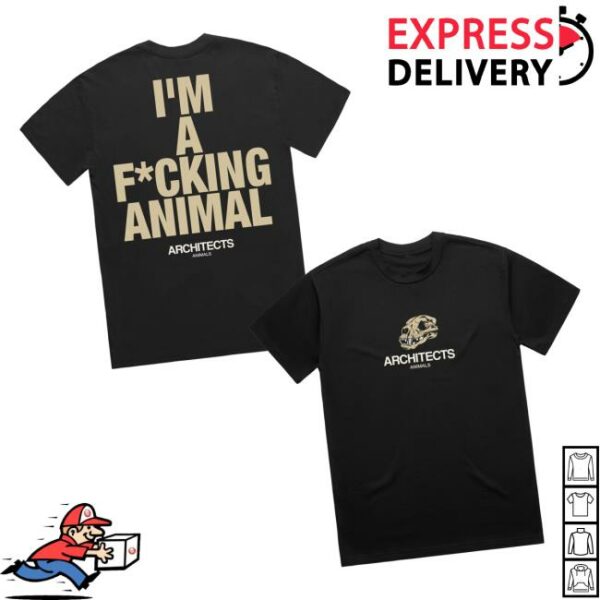Architect Official Merch Store I’m A Fucking Animal Black T-Shirt