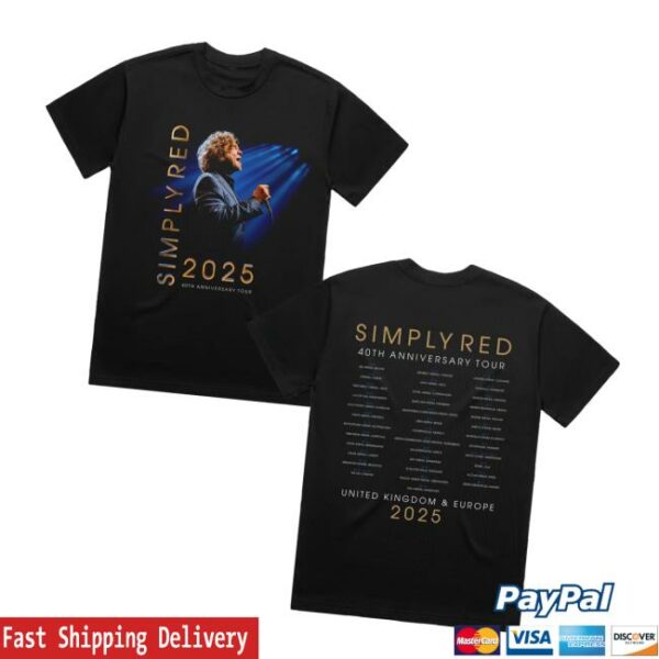 Simplyred Merch Store 40Th Anniversary Tour T-Shirt