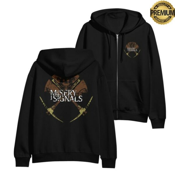 Merchnow Store Merch Misery Signals Og Pickaxe Black Zip-Up Hoodie