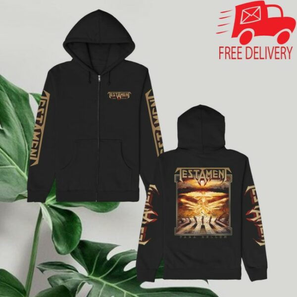 Testament Store Merch Para Bellum Zip Up Black Hoodie