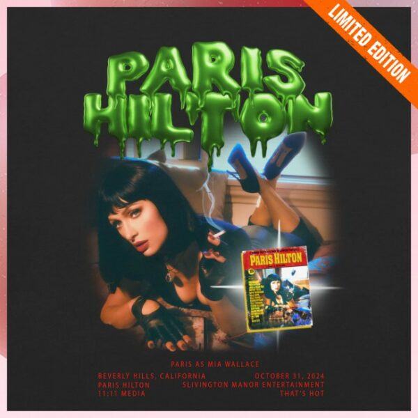 Paris Hilton Store Merch Mia Wallace Halloween Black Tee