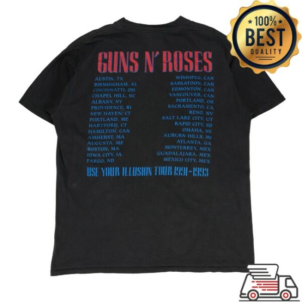 Exile Vintage Store Merch 1990S Guns N’ Roses Use Your Illusion Tour T-Shirt