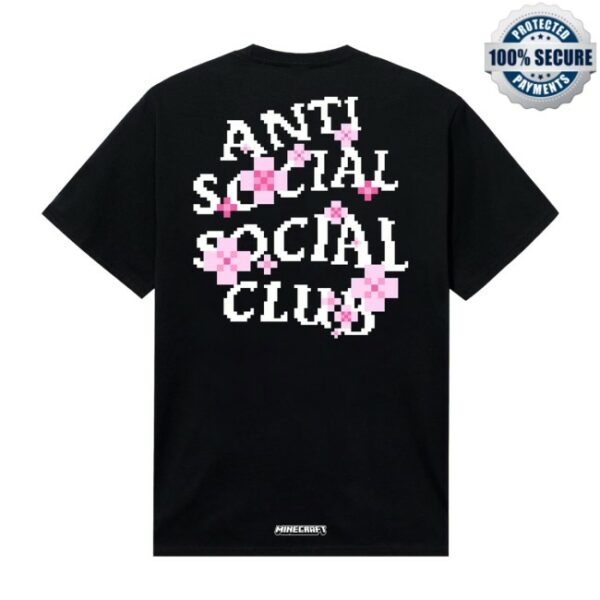 Anti Social Social Club Store Merch Assc X Minecraft Cherry Blossom Black Tee