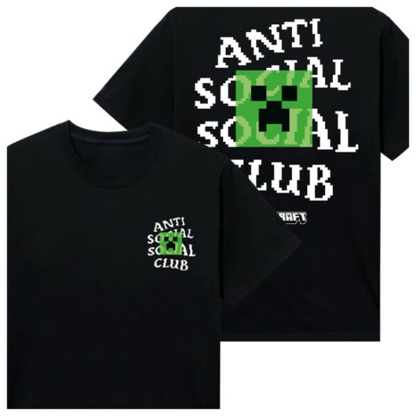 Anti Social Social Club Store Merch Assc X Minecraft Creeper Head Logo Tee