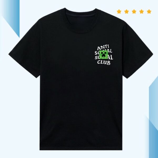 Anti Social Social Club Store Merch Assc X Minecraft Creeper Head Logo Tee
