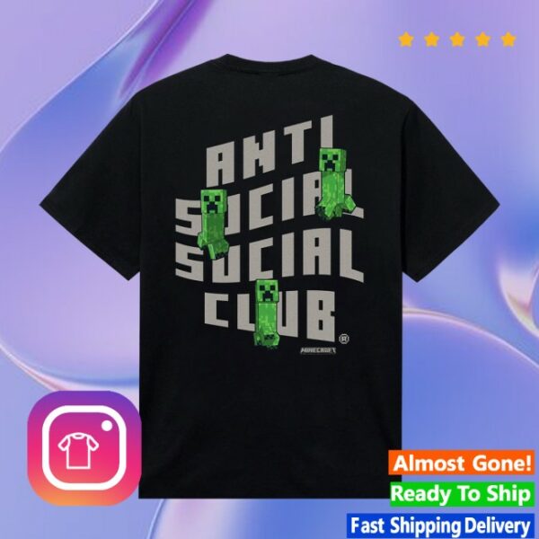 Anti Social Social Club Store Merch Assc X Minecraft Creeper Logo Tee
