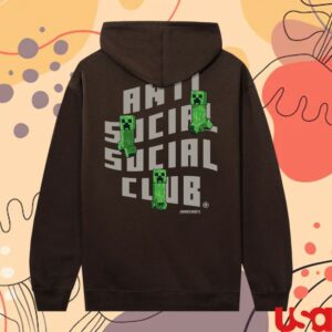 Anti Social Social Club Store Merch Assc X Minecraft Creeper Logo Hoodie
