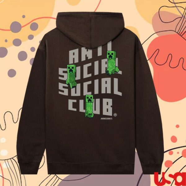Anti Social Social Club Store Merch Assc X Minecraft Creeper Logo Hoodie