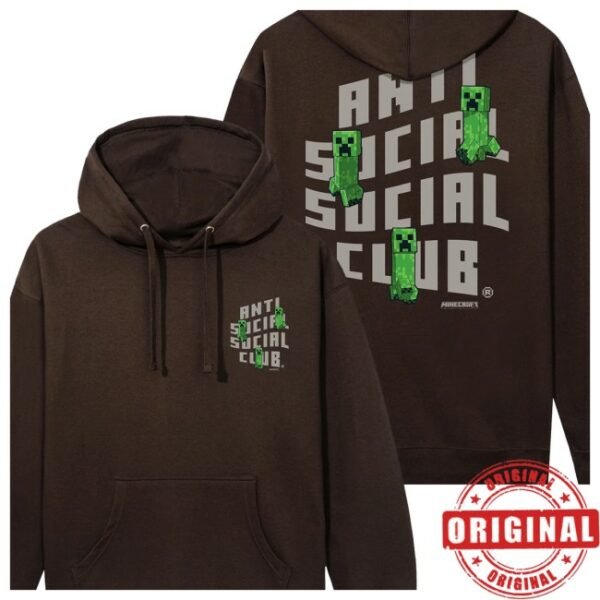 Anti Social Social Club Store Merch Assc X Minecraft Creeper Logo Hoodie