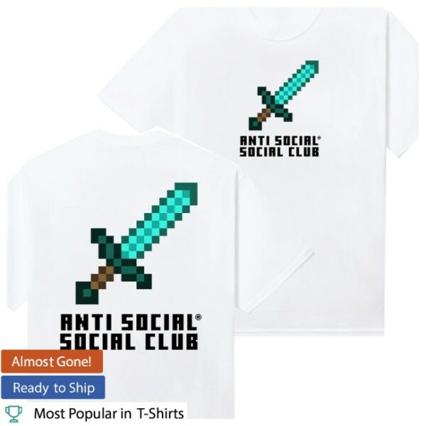 Anti Social Social Club Store Merch Assc X Minecraft Sword Tee