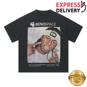 Benowrld Merch Store Beno Lil Wayne Vintage Black Heather Tee